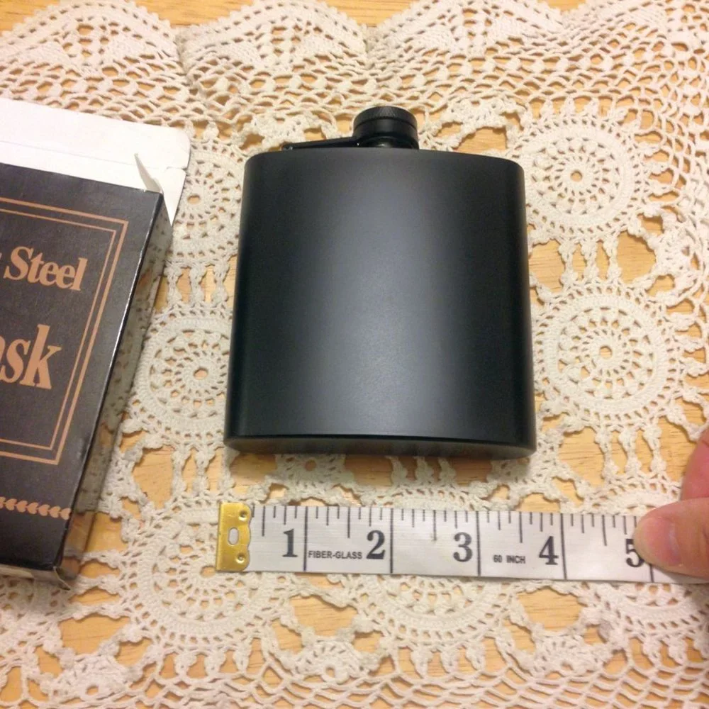 Stainless Steel Hip Flask, black, nwot